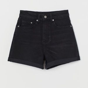 H&M Black High Rise Jean Shorts